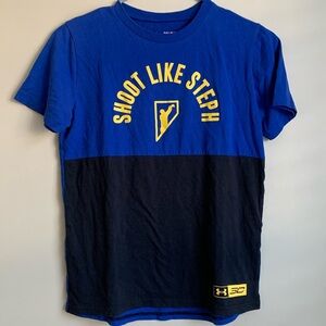 Under Armour "shoot like Steph" blue & black T-shirt size large (10/12)